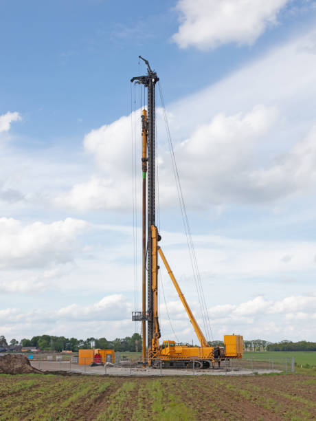 istock Foundation drill machine in the dutch flat landscape 1223356360