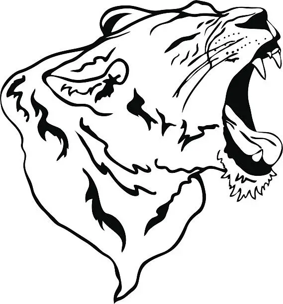 Vector illustration of lion roaring