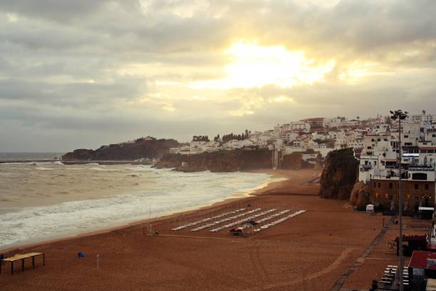 istock Sunset at Albufeira beach, Algarve. 1223360692