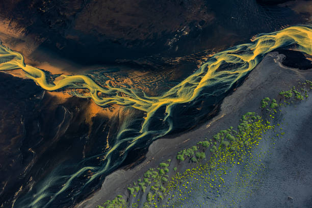 istock Abstract patterns of Iceland wilderness, taken from a helicopter 1223366513