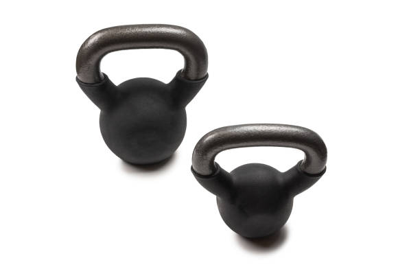 istock Black weight isolated on white. 1223366660