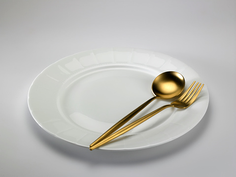 plate with fork and spoon