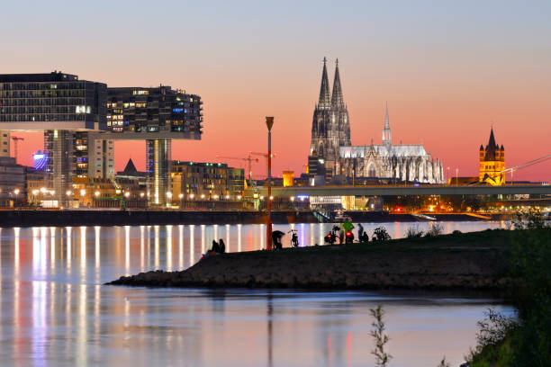 istock Rheinauhafen and Cologne Cathedral at Night 1223368780