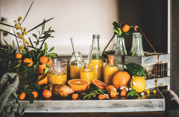 istock Vitamin vegan immune boosting drink in bottles and fresh ingredients 1223372791