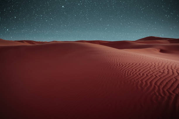 모로코 메르조우가 사막에 별이 가득한 밤. - desert landscape morocco sand dune 뉴스 사진 이미지