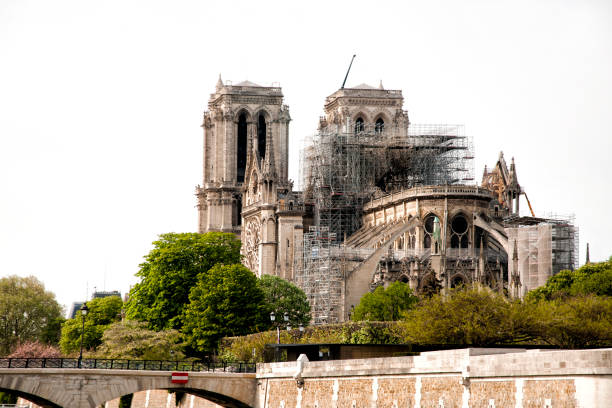 istock Notre Dame Cathedral in Paris, after the fire. 1223380391