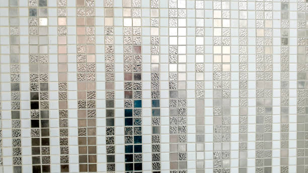 istock White and bright silver porcelain Mosaic Wall Tile 1223381373