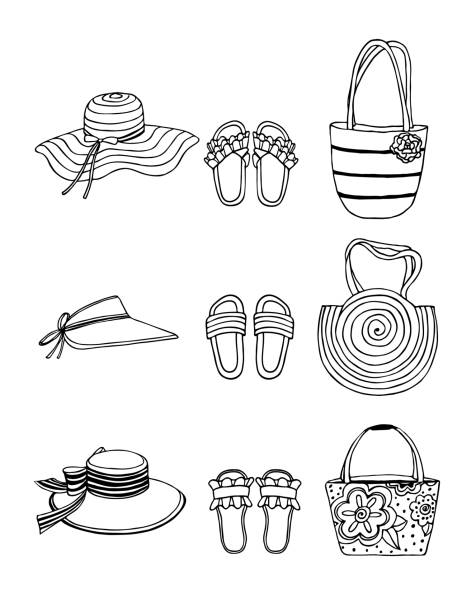 Hand Drawn Vector Illustration Summer Shoes Flipflops Sandals Hats And Bags With Decor Set Collage Of Fashionable Elements Stock Illustration - Download Image Now - iStock Hand Drawn Vector Illustration Summer Shoes Flipflops Sandals Hats And Bags With Decor Set Collage Of Fashionable Elements Stock Illustration - Download Image Now - iStock