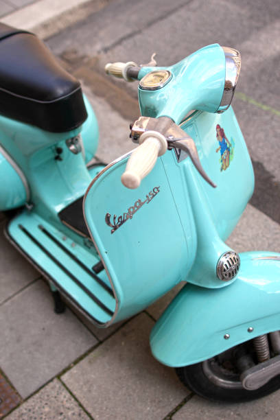 Munich, Germany, July 11, 2011 : Vespa 150 Vintage Scooter Parked on the Street