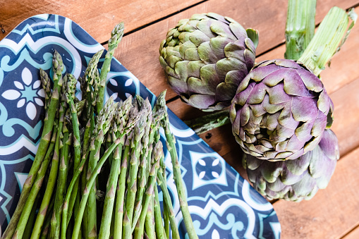 Artichokes and Asparagus, spring vegetables