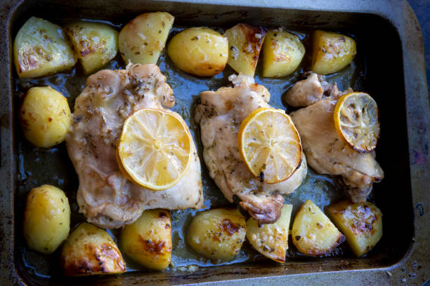 istock Greek Lemon Chicken and Potatoes 1223395168