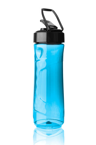 istock Plastic blue sports bottle. Isolated on white background. 1223395421
