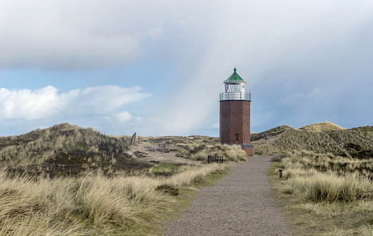 Lighthouse on the Red Reef on the island of Sylt near Kampen