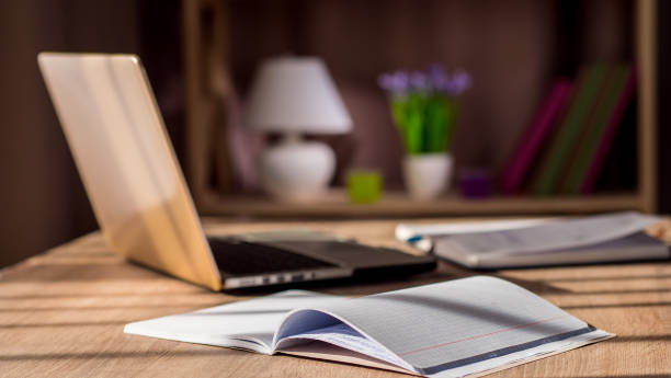 istock Desktop of a man who works at home during quarantine 1223406923