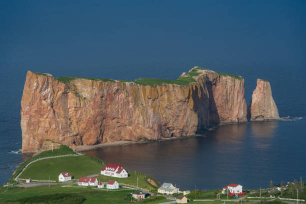 istock Rocher Perce rock Village in Gaspe Peninsula, Quebec, Canada 1223408747