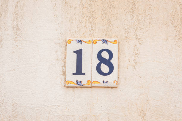 istock ceramic tile number eighteen 18 house number 1223411387