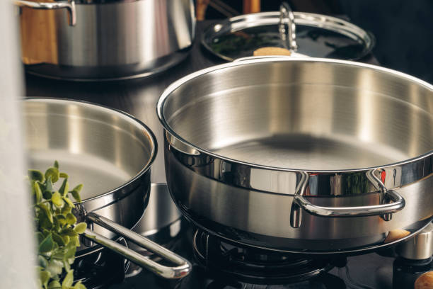 istock Frying pan on the gas stove in a kitchen 1223414819