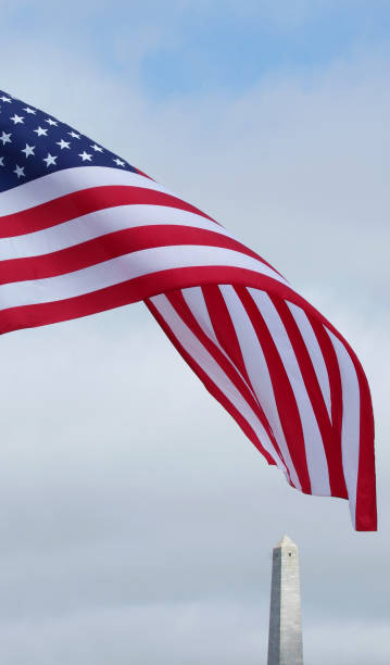 istock American flag billows majestically above the Bunker Hill monument 1223419261