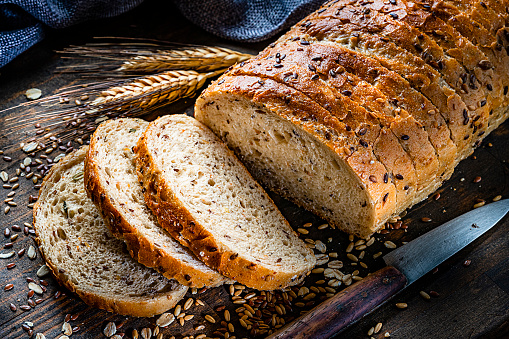Wholegrain and seeds sliced bread