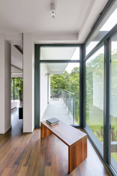 istock Home corridor with balcony door 1223427785