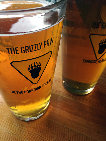 Grizzly Paw Brewing Company in Canmore, Alberta, uses cold mountain water and Alberta grown barley to make its handcrafted beer, including blonde, golden and red ales, and a signature raspberry ale.