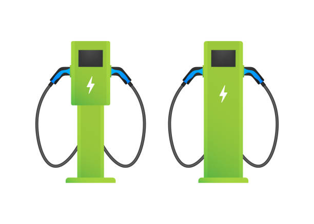 istock Electric vehicle charging station icon. Flat ev charge. Electric car. Vector stock illustration. 1223431332