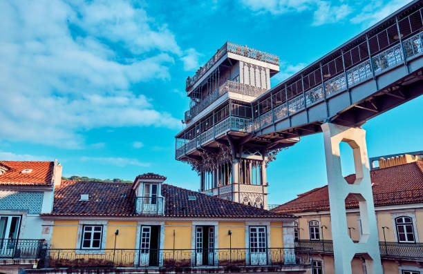 Lisbon, Portugal. The Santa Justa Lift. Lisbon, Portugal. The Santa Justa Lift or the Carmo Lift. santa justa lift portugal stock pictures, royalty-free photos & images