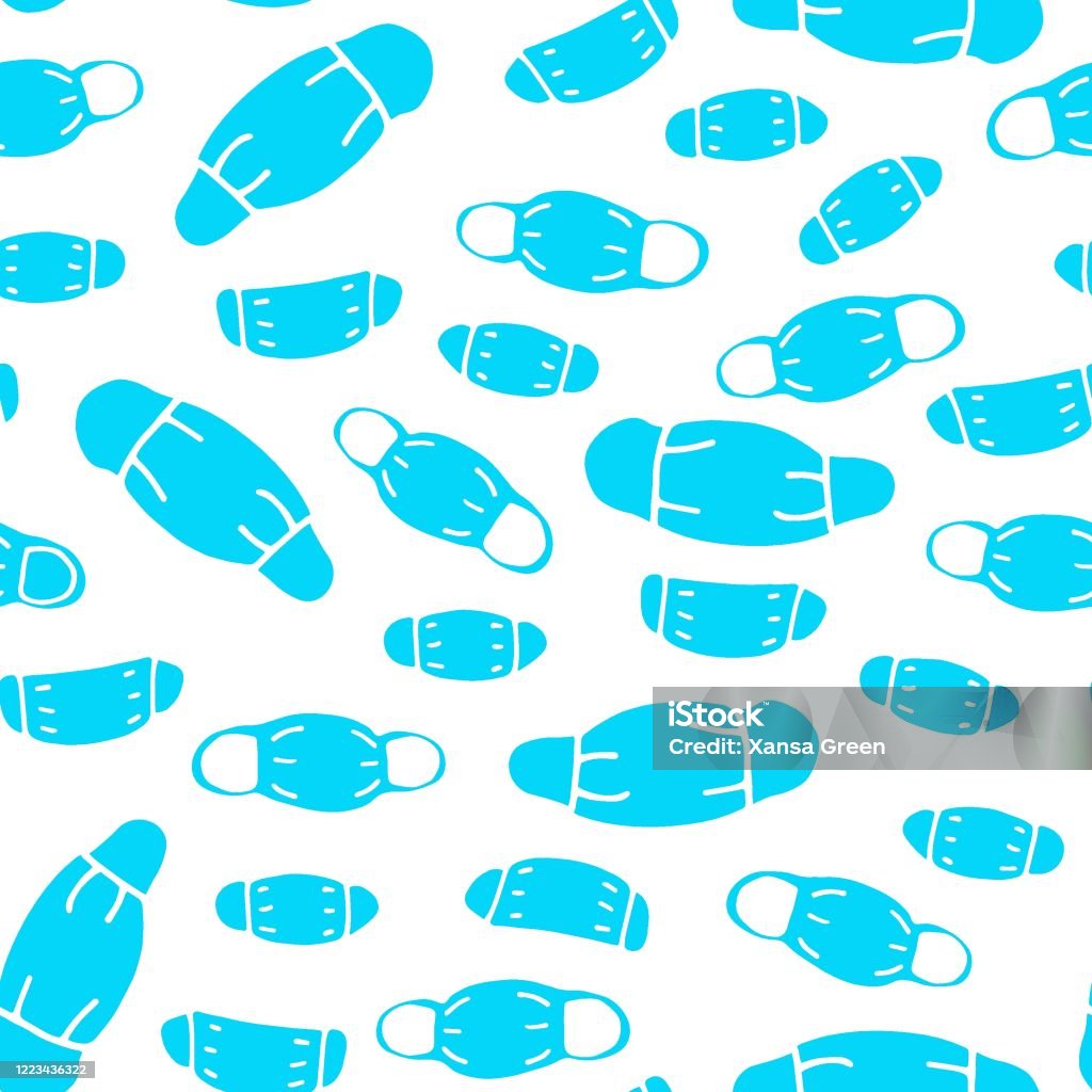 Pattern For Flu Mask Doodle Protective Medical Mask Pattern Stock Illustration - Download ...