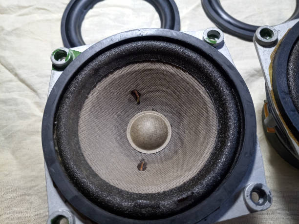 istock Medium frequency speakers 20gds-3. Soviet vintage acoustics, elements of a music column. 1223442300