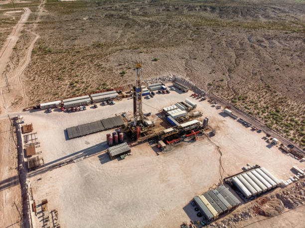 istock Aerial View Of An Oil Platform, Fracking, Drill Rig, In West Texas 1223443170