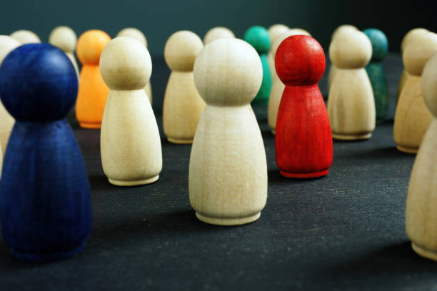 istock Equality and diversity concept. Group of colourful figures. 1223446356