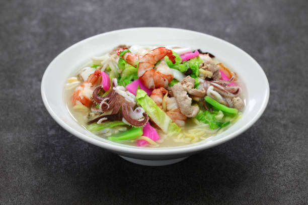 istock Nagasaki champon noodle soup, Japanese ramen dish 1223448970