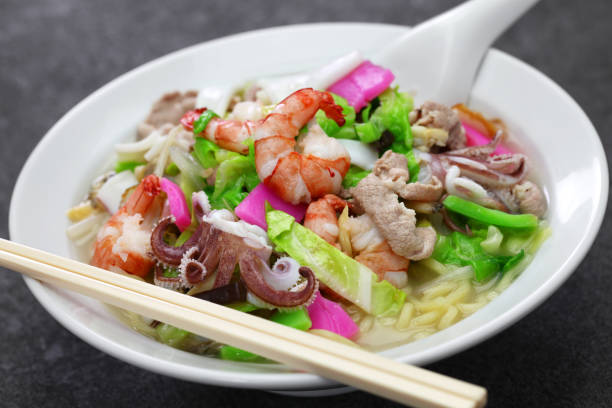 istock Nagasaki champon noodle soup, Japanese ramen dish 1223448972