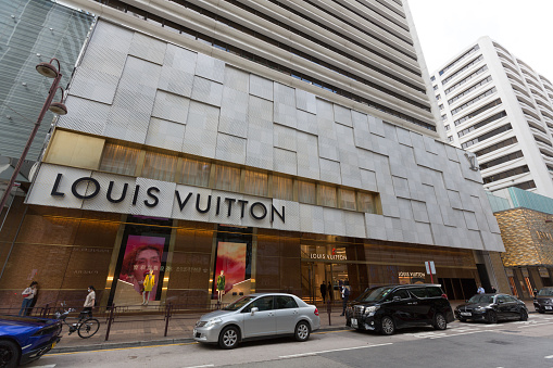 Hong Kong, Hong Kong - May 7, 2020 : Louis Vuitton Flagship Store in Canton Road, Tsim Sha Tsui, Hong Kong.