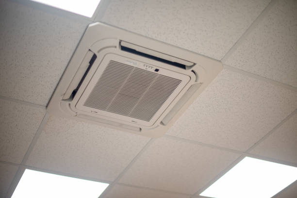 istock Air conditioner ventilation outlet shot from below 1223450237
