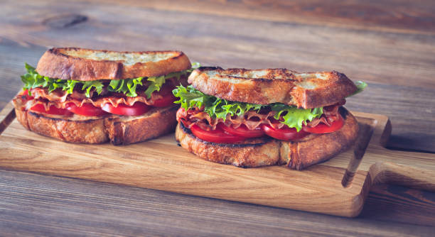 istock BLT sandwiches on the wooden board 1223450378