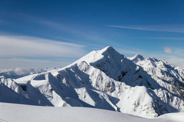 snow mountains, blue sky winter ski