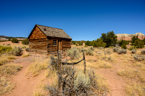 Wide Shot Of Morrell Line Cabin in Utah desert