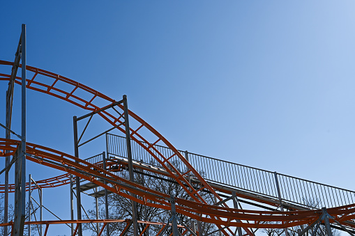 roller coaster against the sky. amusement park.