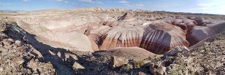 Colorful palesols in a desert landscape in the southern portion of the San Rafael Swell, Utah