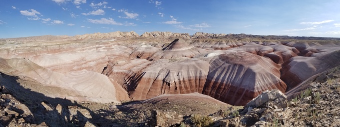 Colorful palesols in a desert landscape in the southern portion of the San Rafael Swell, Utah