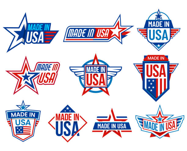 米国のラベル、品質保証証明書で作られています - made in the usa usa computer icon symbol点のイラスト素材／クリップアート素材／マンガ素材／アイコン素材