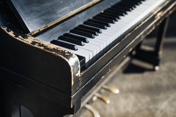 istock Close up of beautiful old piano 1223458322