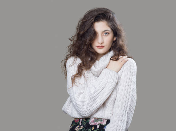 istock Young beautiful woman studio portrait 1223458847