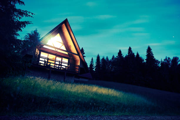 istock Country house at night 1223470197
