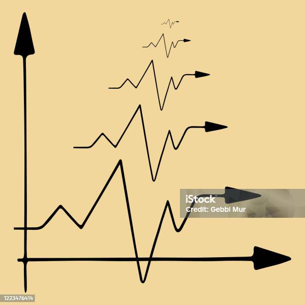 Right Arrow Graph Broken Line Vector Illustration Pulse Zigzag ...