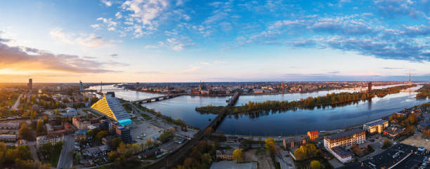 istock View towards Pardaugava district from a drone in Riga, Latvia 1223476616