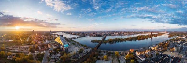 istock View towards Pardaugava district from a drone in Riga, Latvia 1223477347