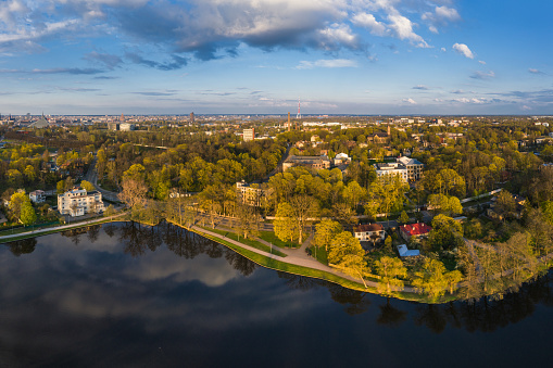 Maras pond in Agenskalns district in Riga, Latvia