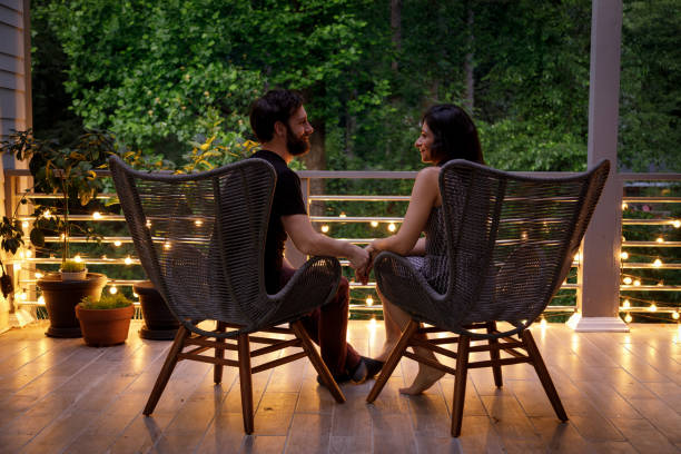 istock Couple on Patio in the Evening 1223477848